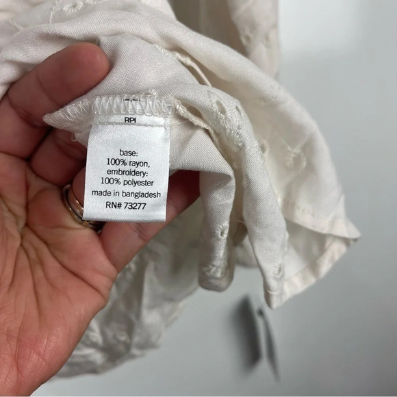 NEW Sonoma Eyelet Long Sleeve Peasant Top Size PS Petite Small - Picture 8 of 8